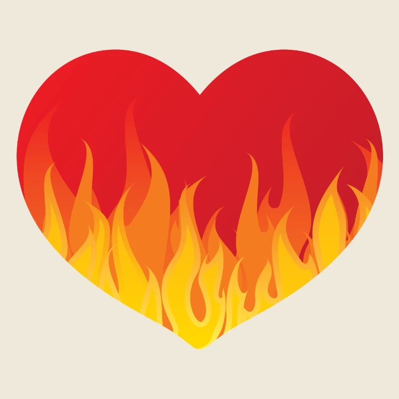 Coeur avec le feu de