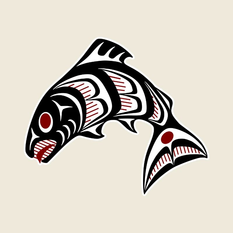 Northwest Pacific coast Haida art Salmon