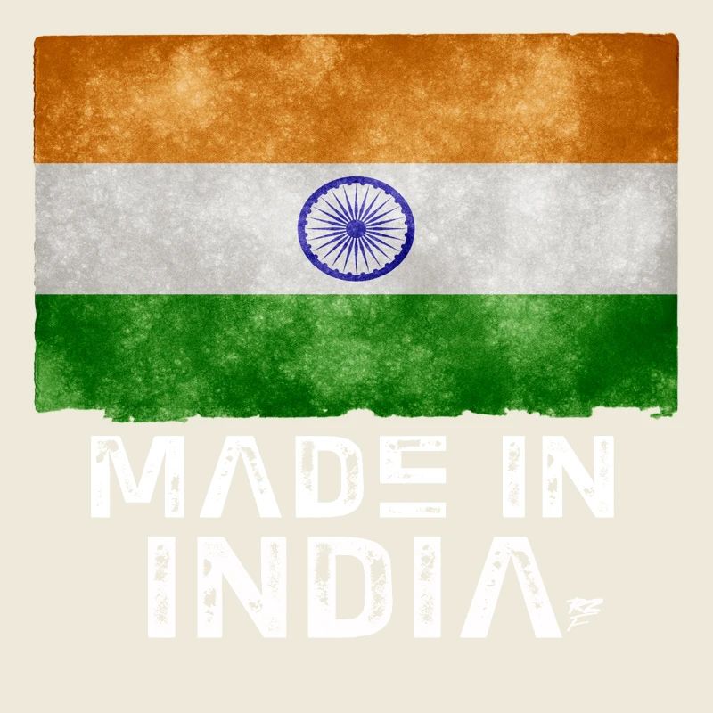 Made in India Flag Stencil Tee