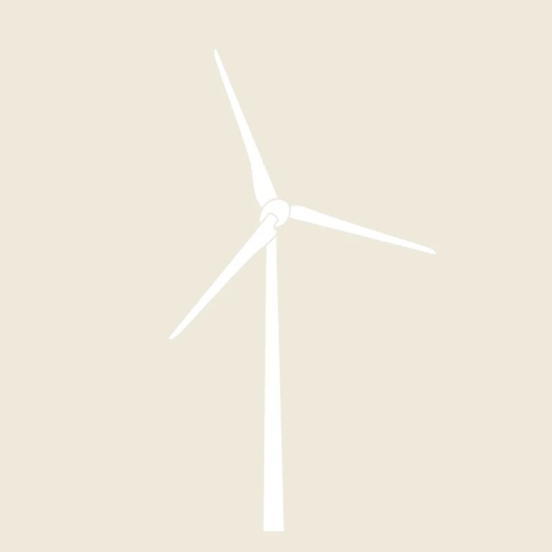 Wind Power Silhouette Blanc