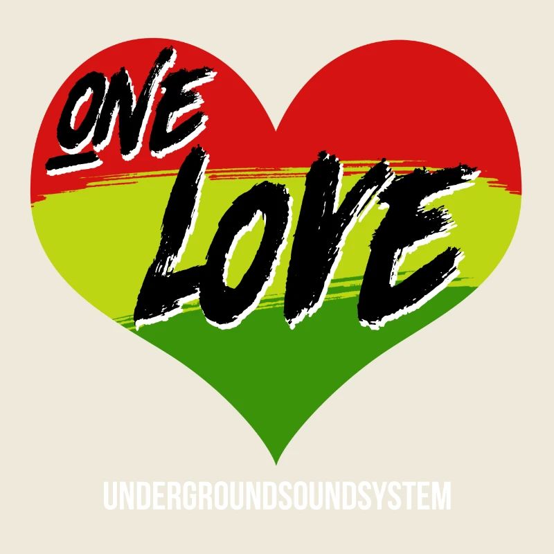 One Love Graffiti Heart Rainbow