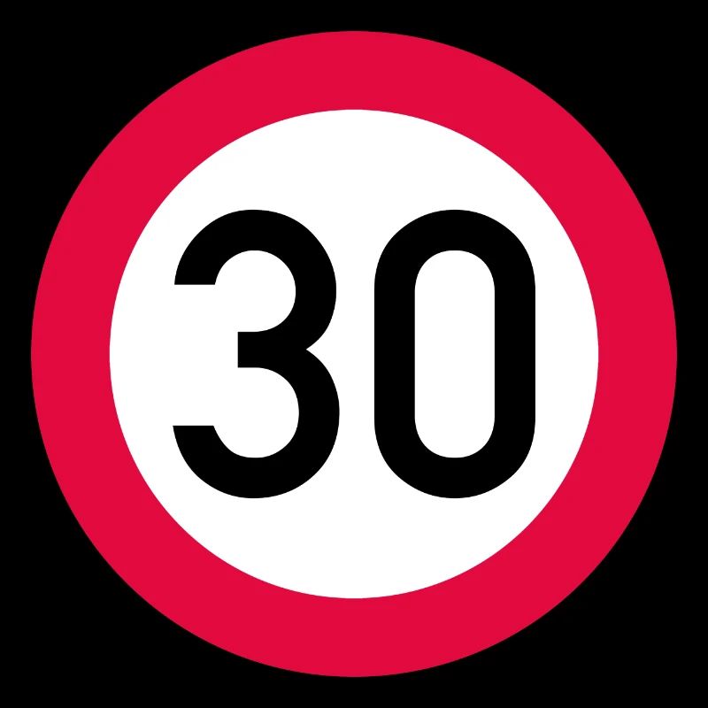 30 ans Attention ! Panneau de signalisation 30 km/h