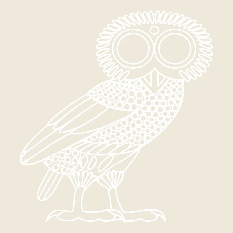 Eule der Athene [White Outline (nur Eule)]