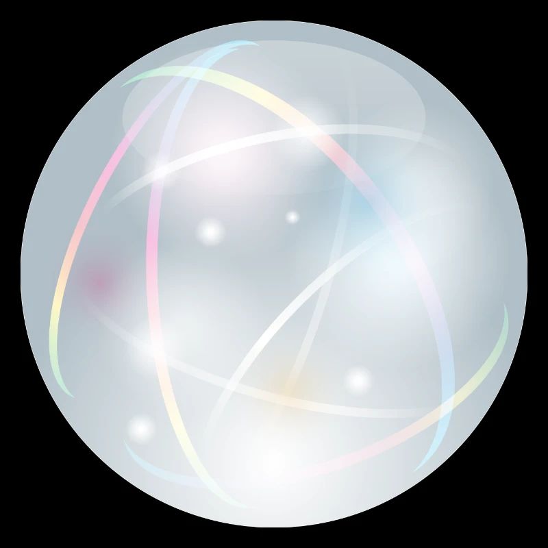 Crystal ball with delicate light reflections in pastel