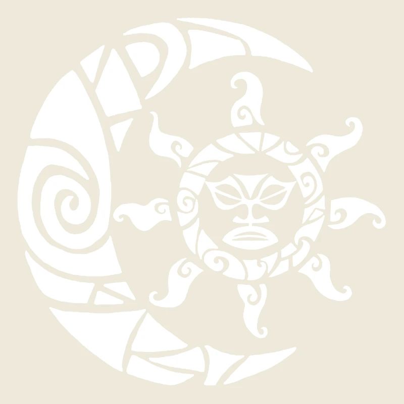 Moon, sun and nature (white)
