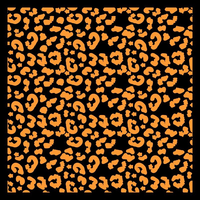 Leopard Pattern Pattern in Orange on Black