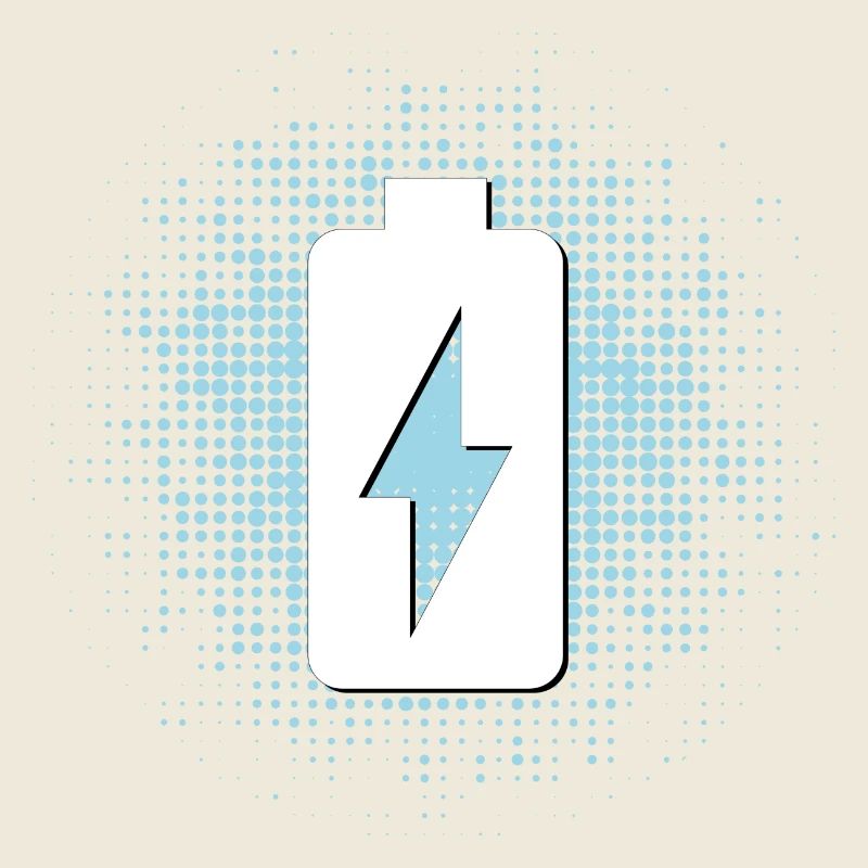Battery symbol with dots background
