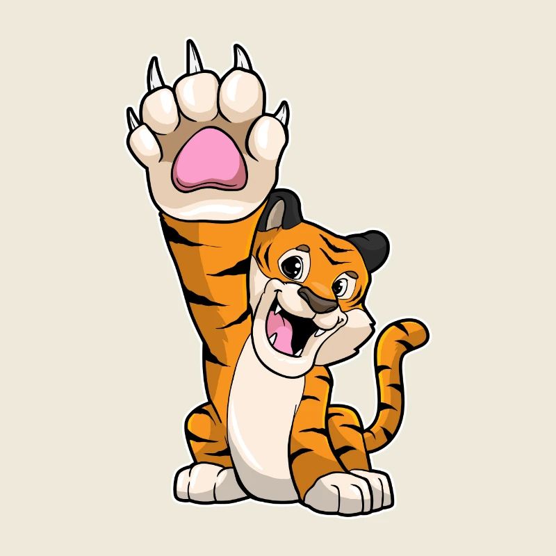 Tiger lustig High five