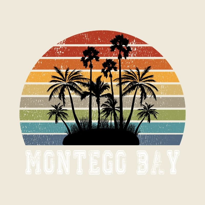 Montego Bay Insel Palmen Design / Geschenkidee