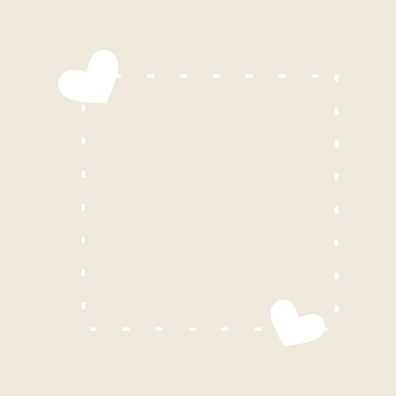 Heart frame ornament line white