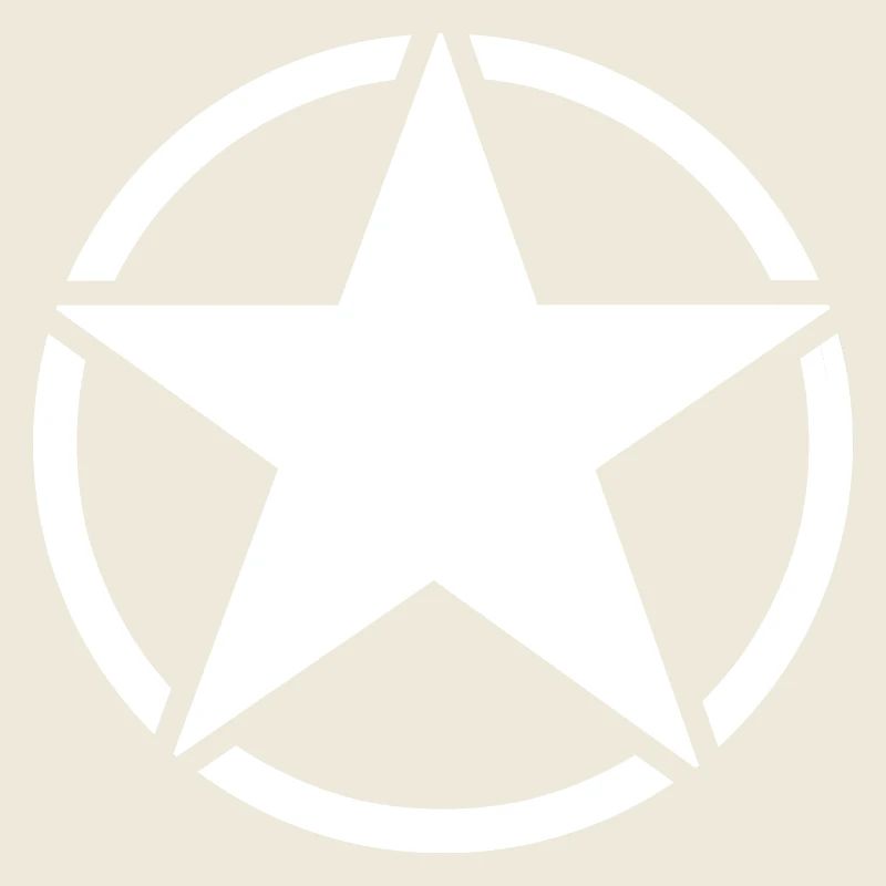 Etoile blanche cinq branches dans un cercle blanc.