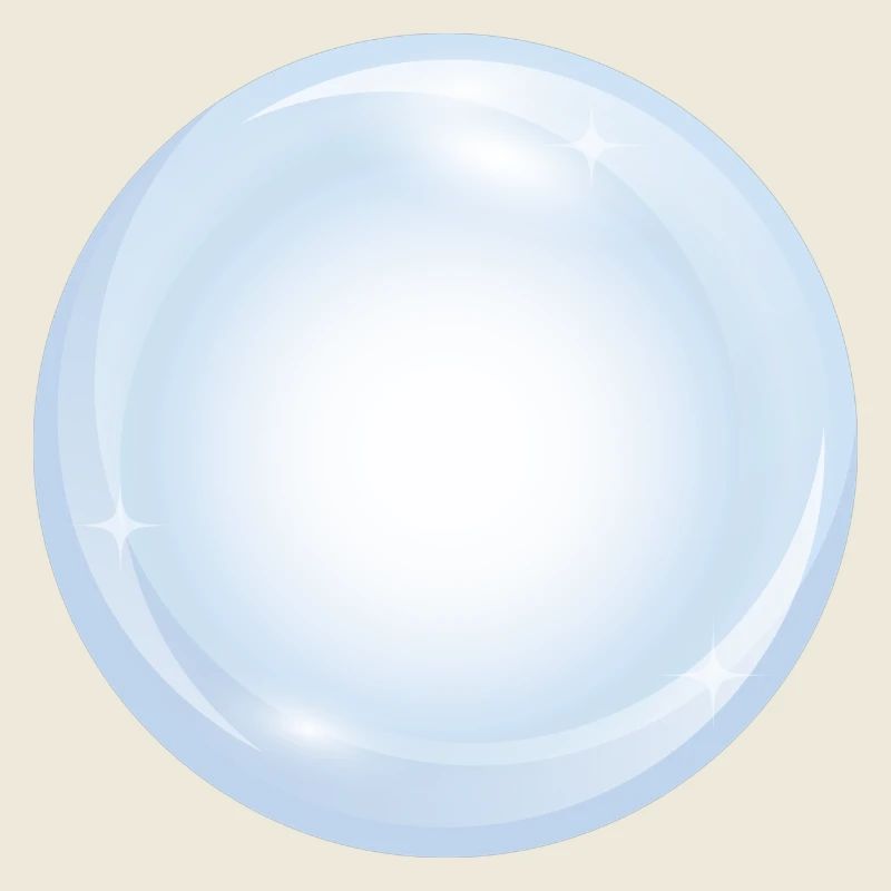 Crystal ball with delicate light reflections in pastel