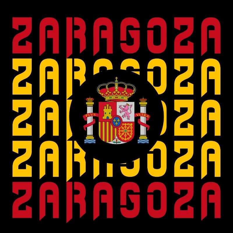 Design drapeau Espagne Saragosse