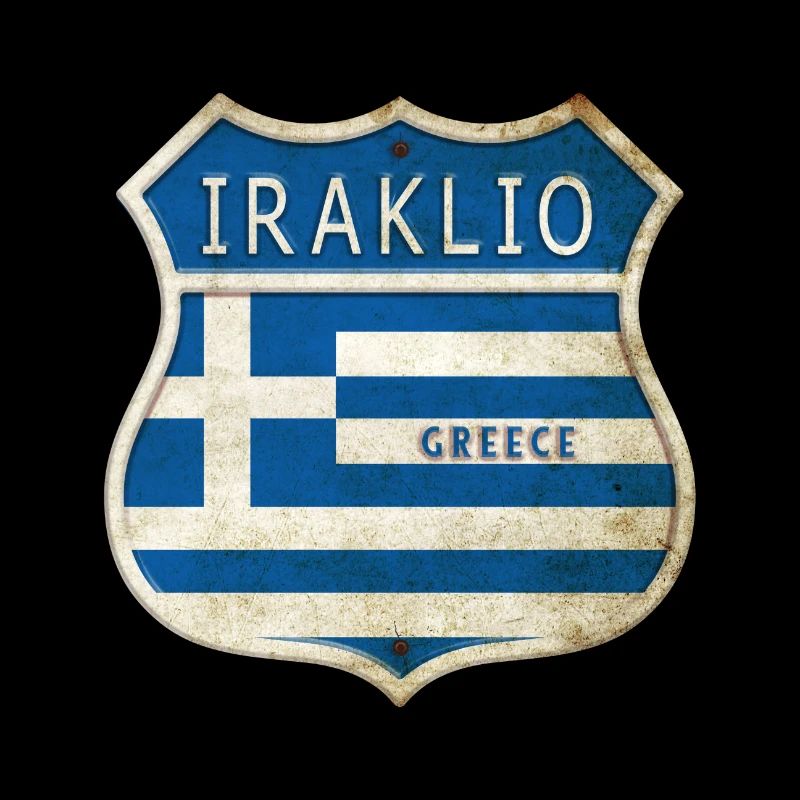 Héraklion Grèce Armoiries Drapeaux Design