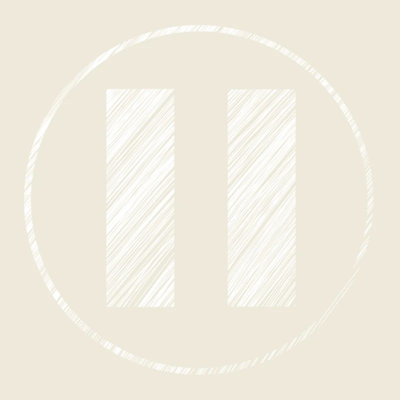 Hand-drawn pause icon in scribble look