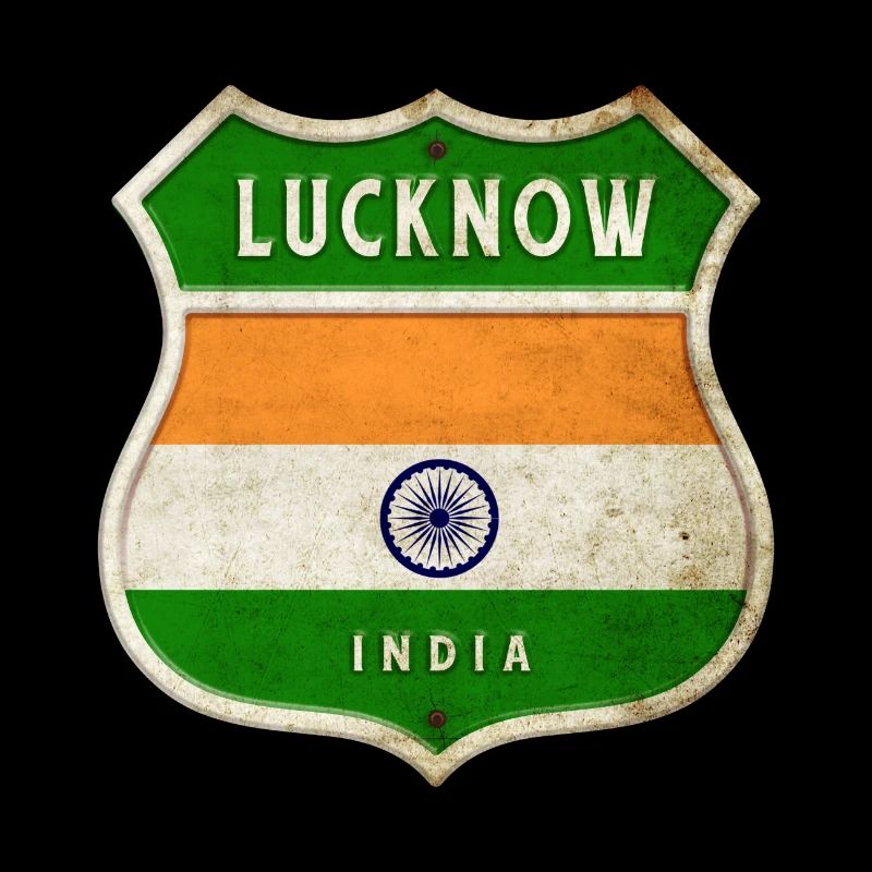 Lucknow Inde Armoiries Drapeaux Design
