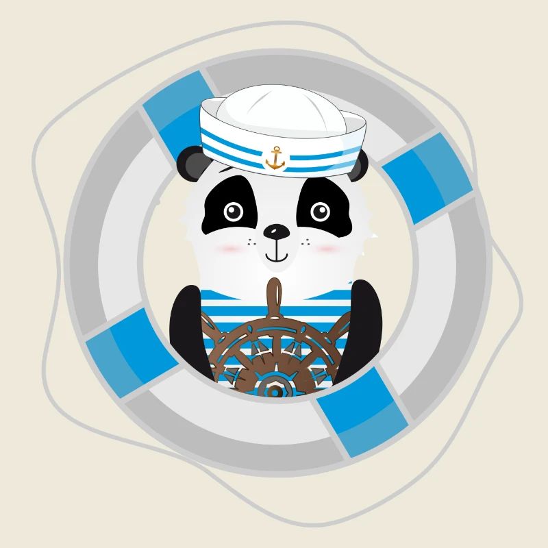 panda mignon en tant que marin dans un look marine