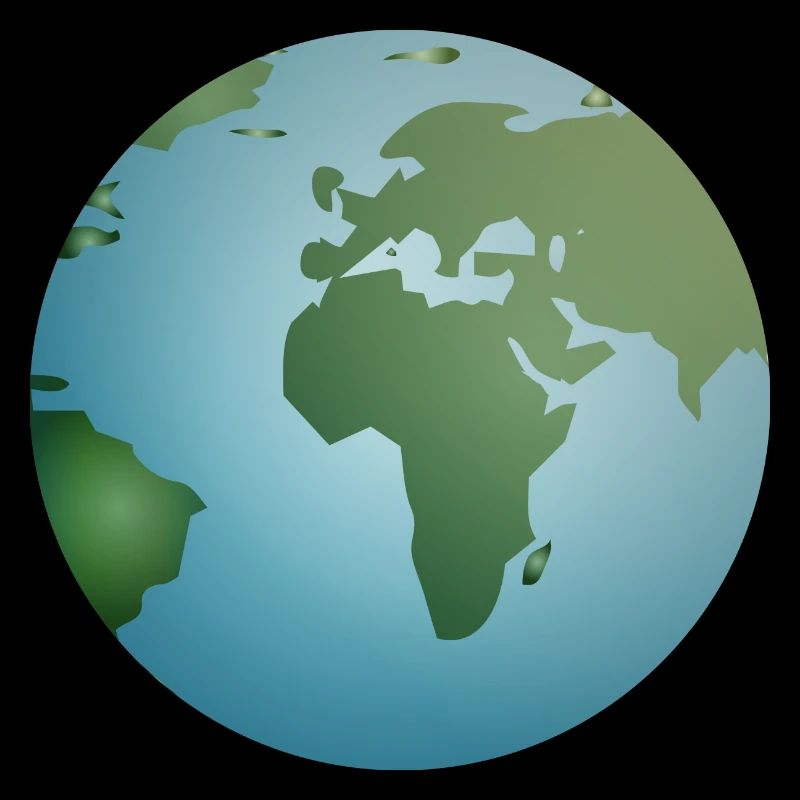 planète bleue Terre avec des continents verts
