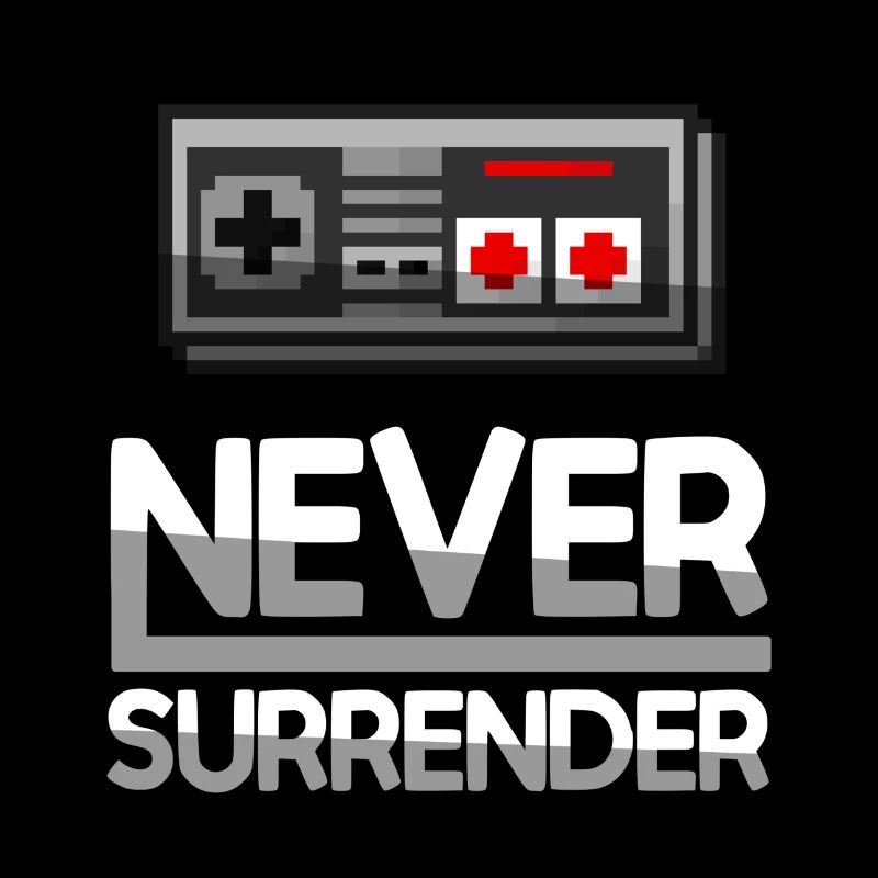 NEVER SURRENDER (White) + NES Controller - Gaming
