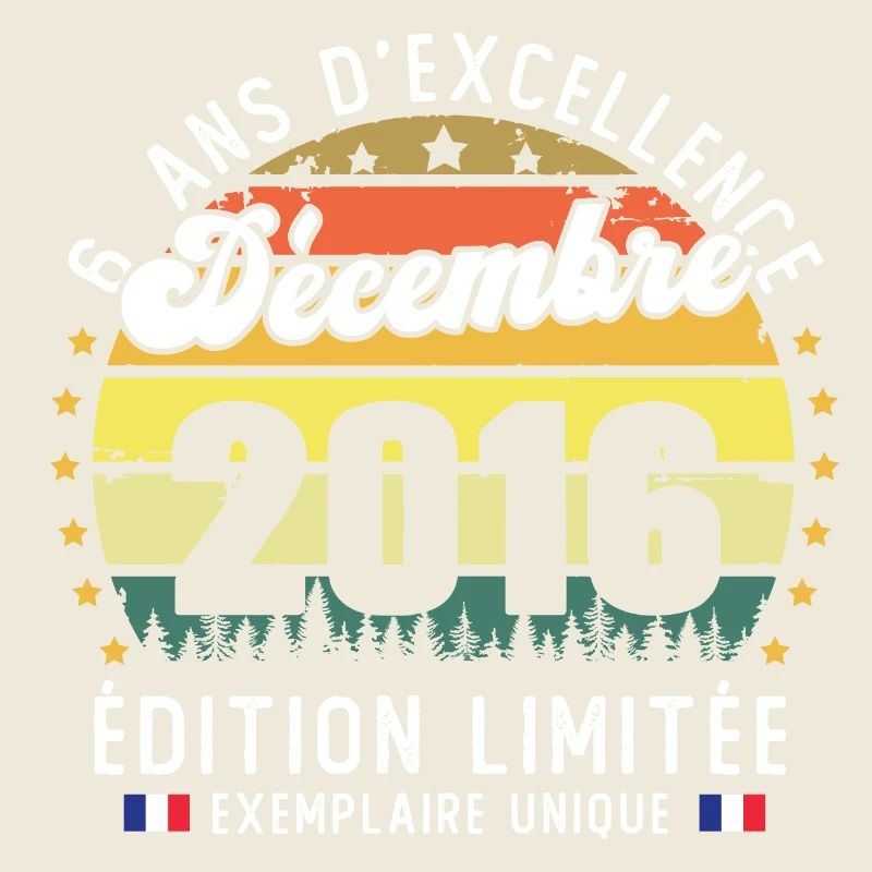 6 Ans Anniversaire Vintage Né en Décembre 2016