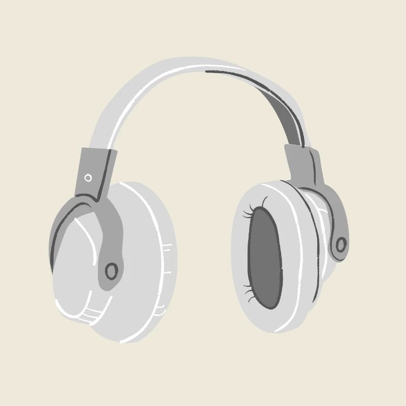 Grau Kopfhörer Illustration