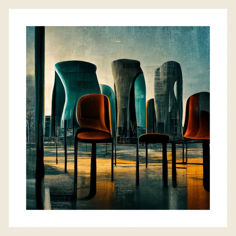 futuristic city scene - poster