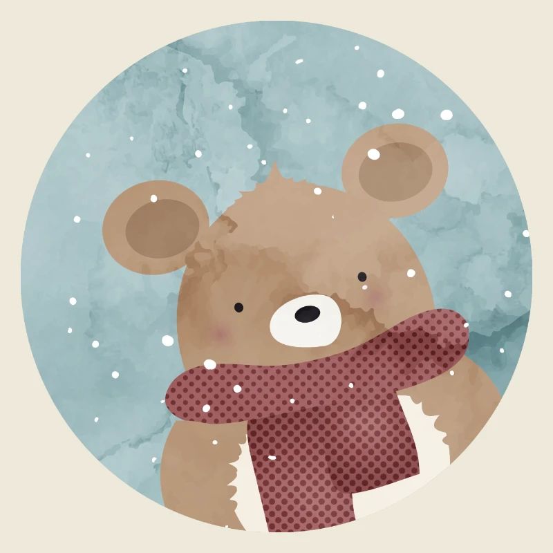 zuckersüßer goldiger Bär im Winter wenn es schneit
