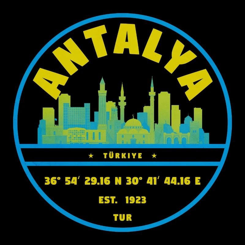 Antalya Skyline Badge Turkey