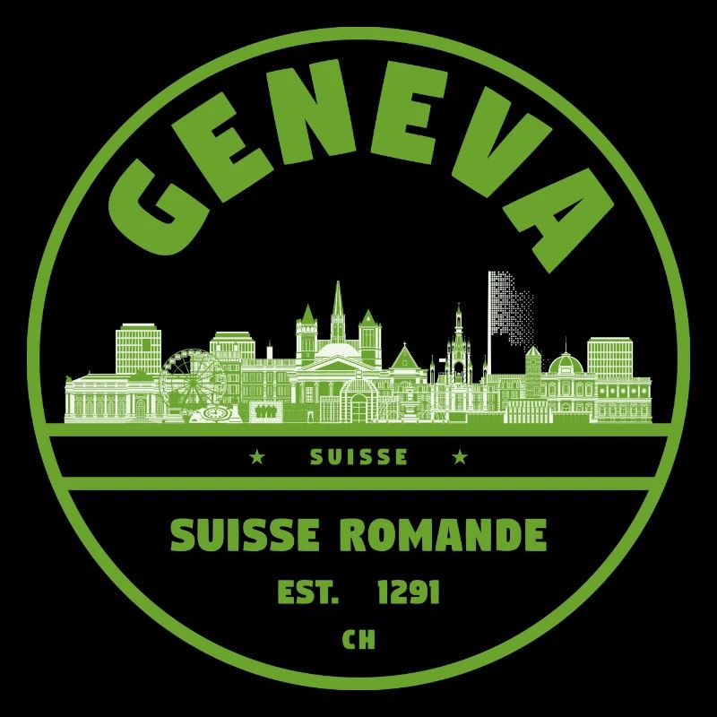 Genf Skyline Emblem Schweiz