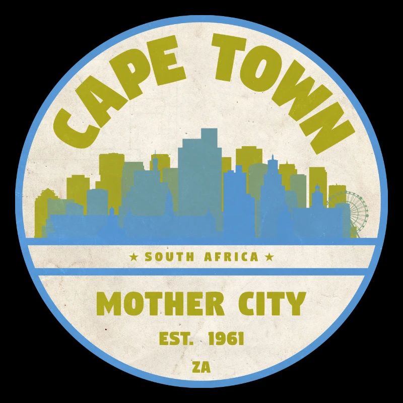 Cape Town Skyline Vintage Emblem