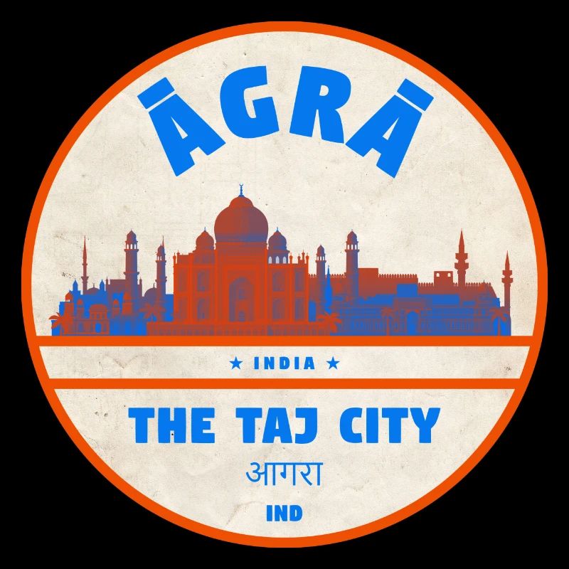 Agra Taj City Silhouette