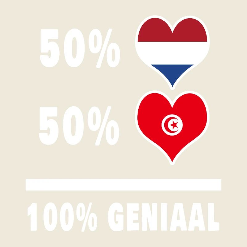 Tunisie et Pays-Bas 100% Genius flag