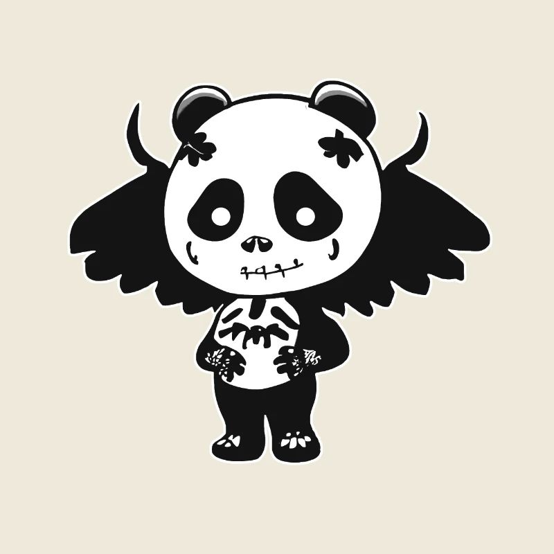 Goth Panda, Gothic Panda mit Flügeln