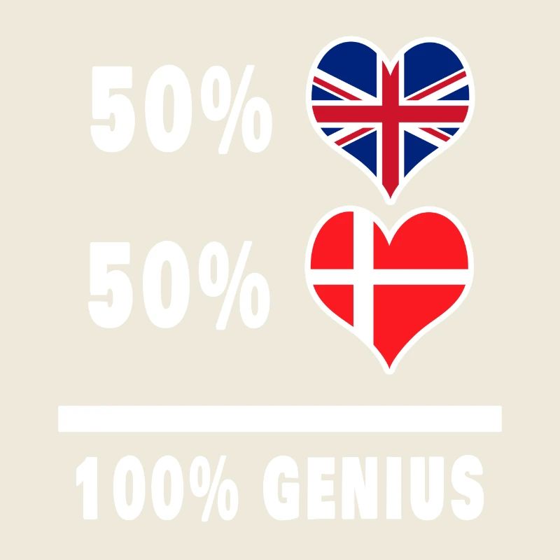 Denmark and Great Britain 100% Genius Flag