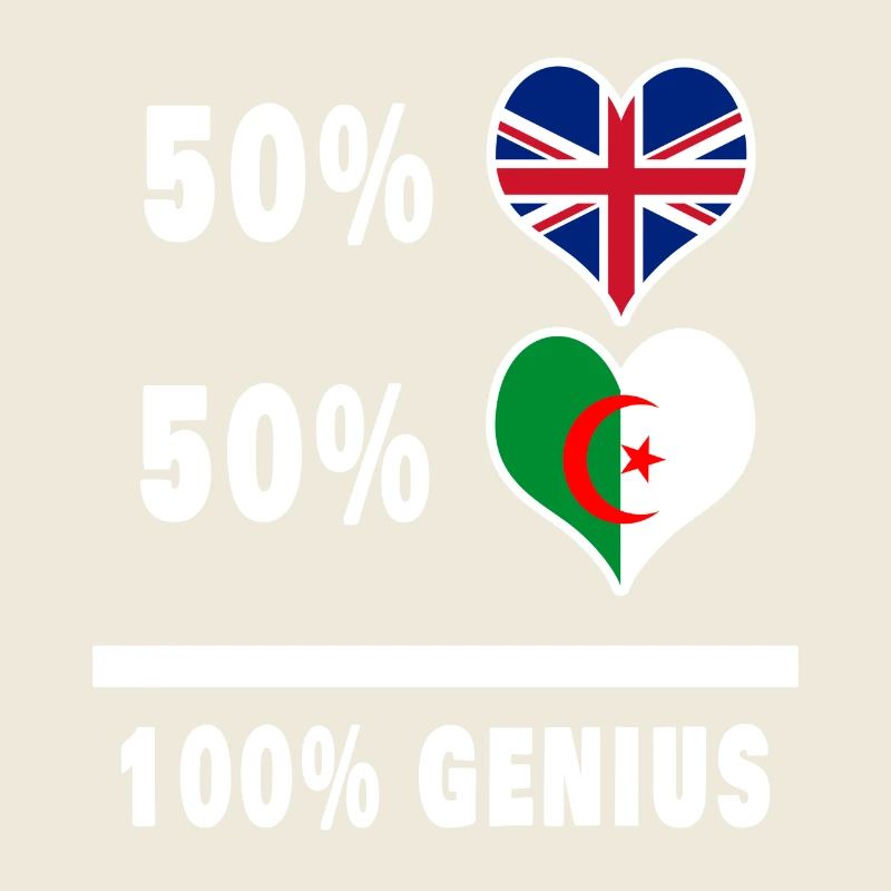 Algeria and Great Britain 100% Genius Flag