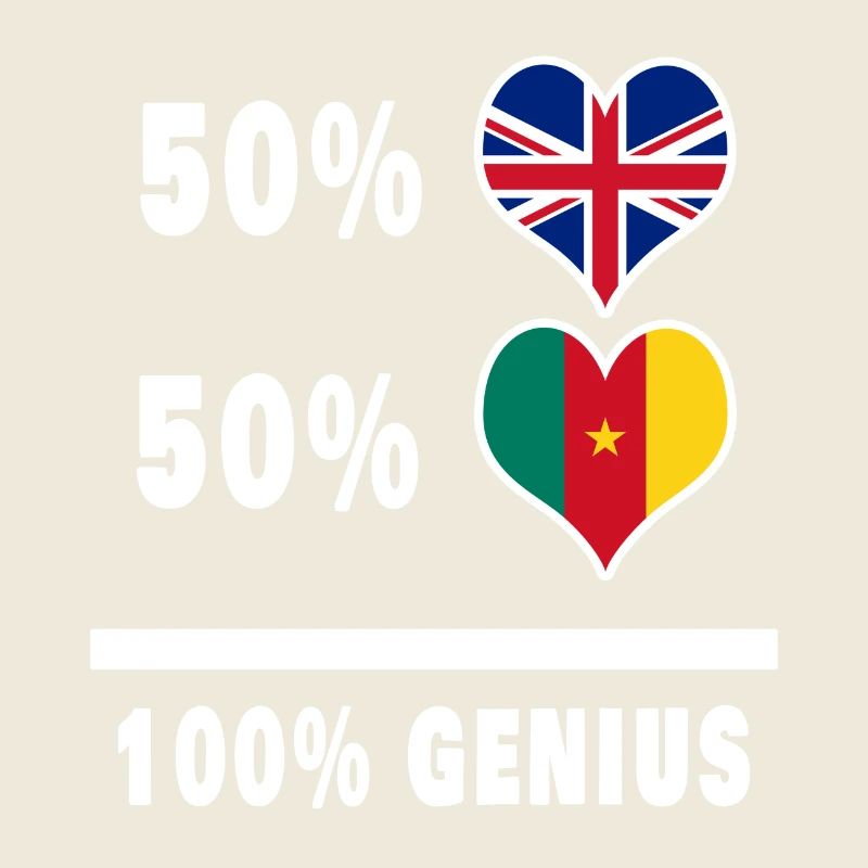 Cameroon and Great Britain 100% Genius Flag
