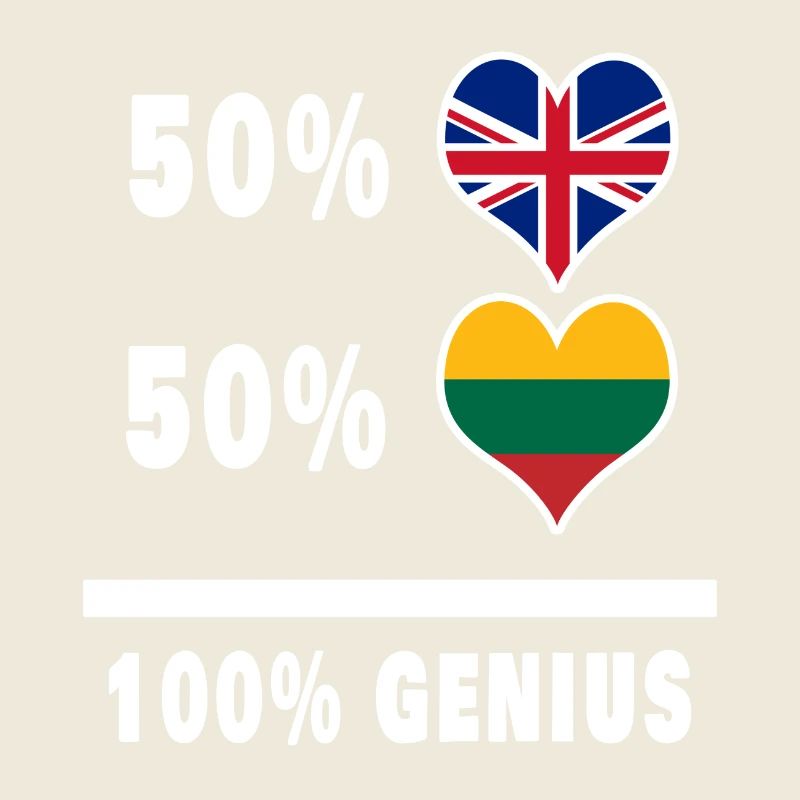 Litauen und Großbritannien 100% Genius Flagge