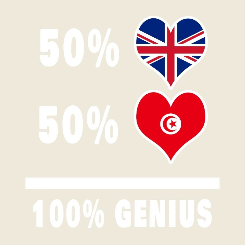 Tunisia and Great Britain 100% Genius Flag