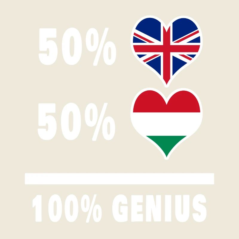 Ungarn und Großbritannien 100% Genius Flagge
