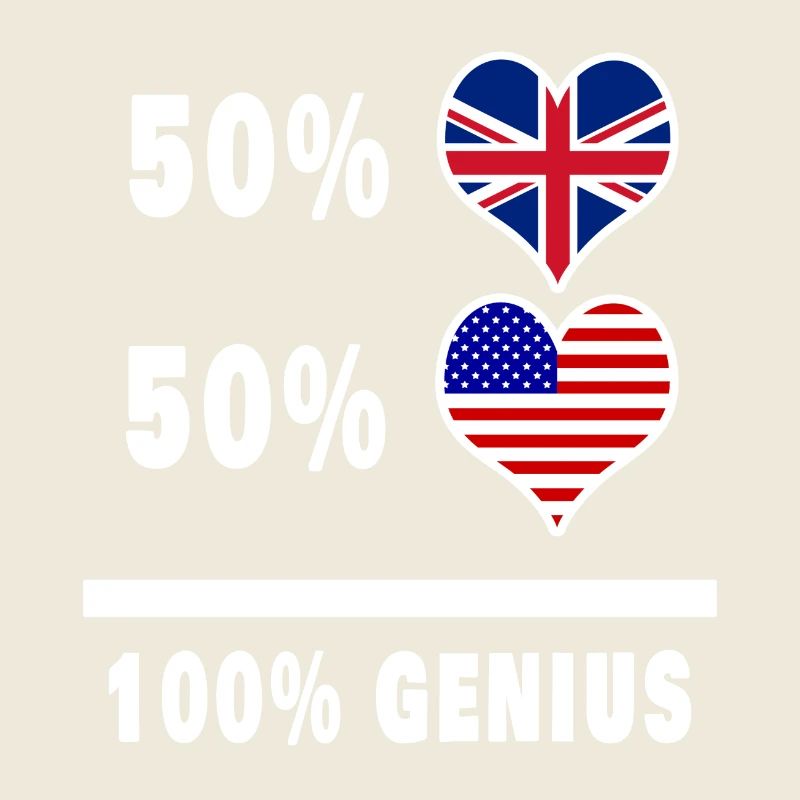 Drapeau 100% Genius des États-Unis et du Royaume-Uni