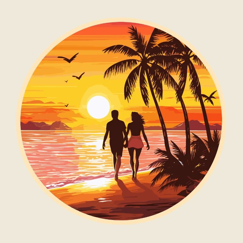 Sunset Beach Romantisches Paar