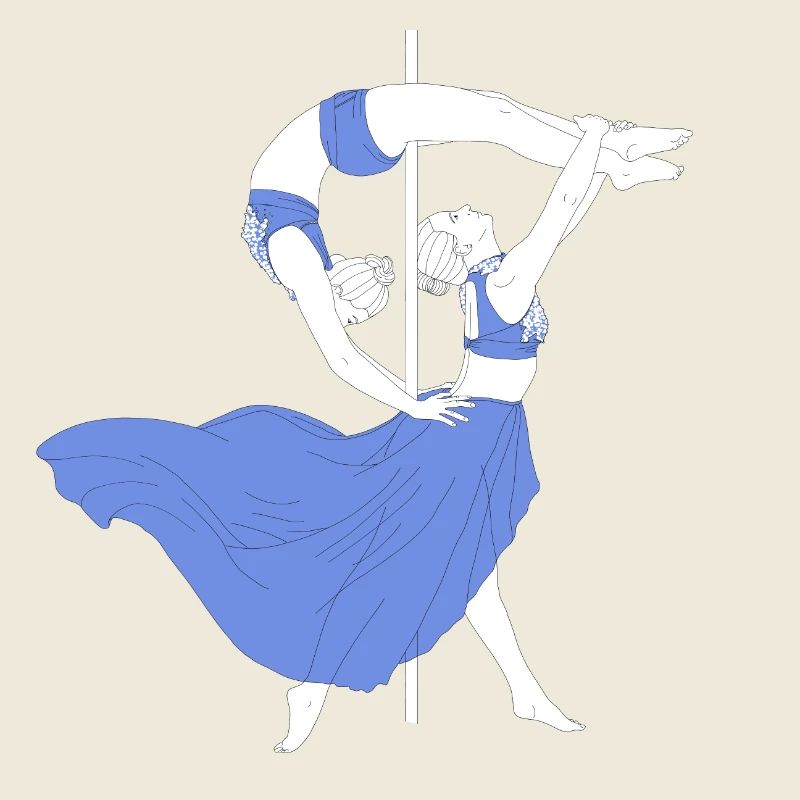 Pole Dance Blue Impression