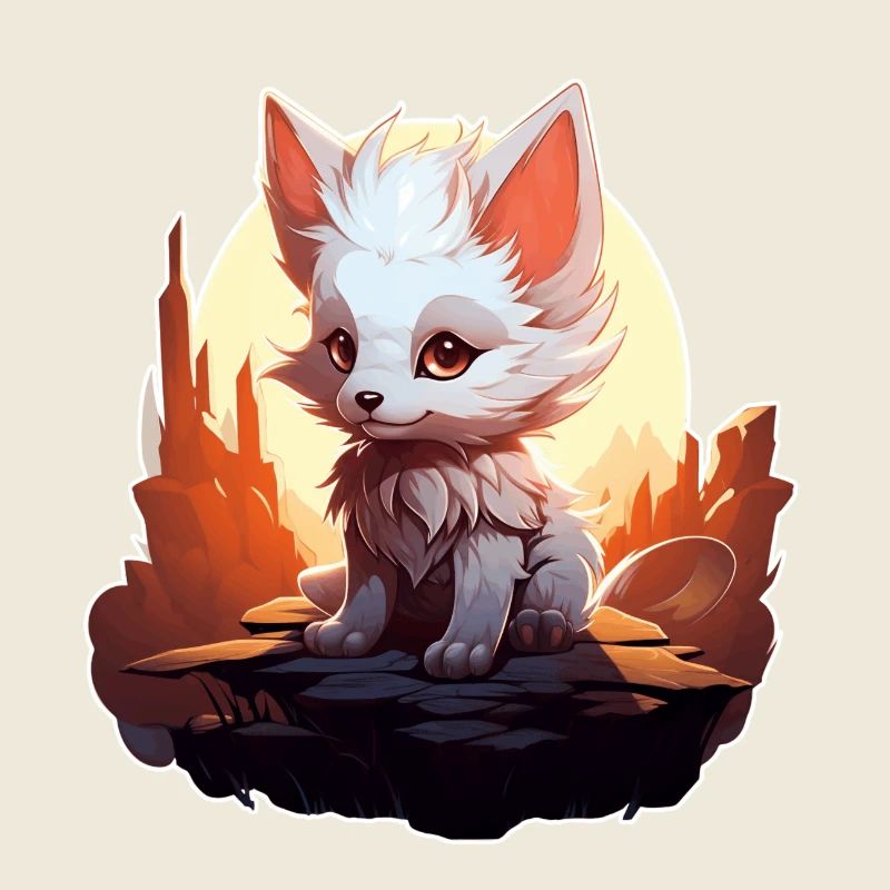 Kleiner Wüstenfuchs – Süßes Fantasy-Tiermotiv