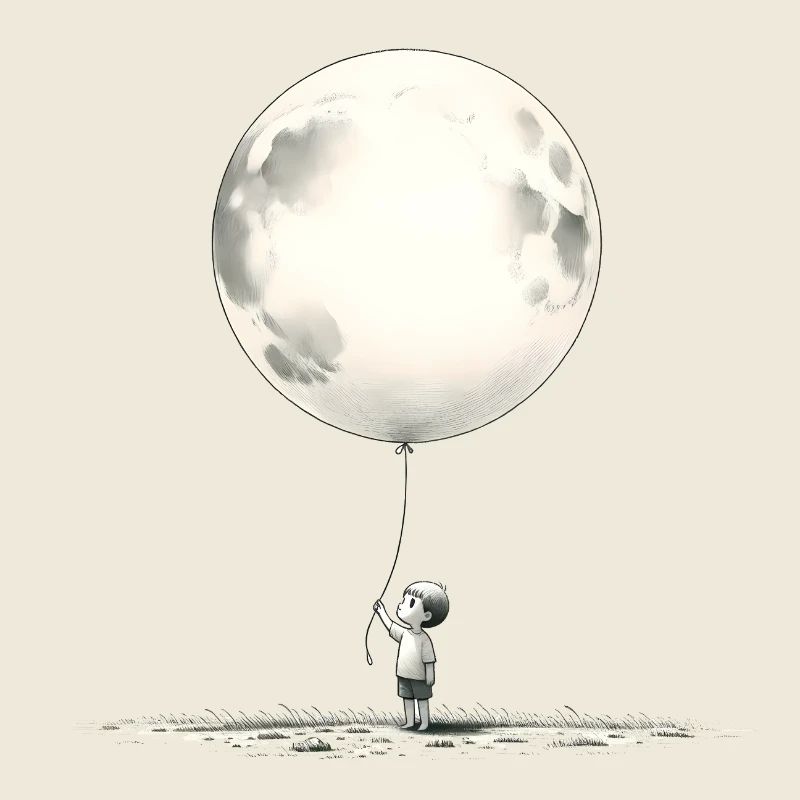 Child with Moon Balloon