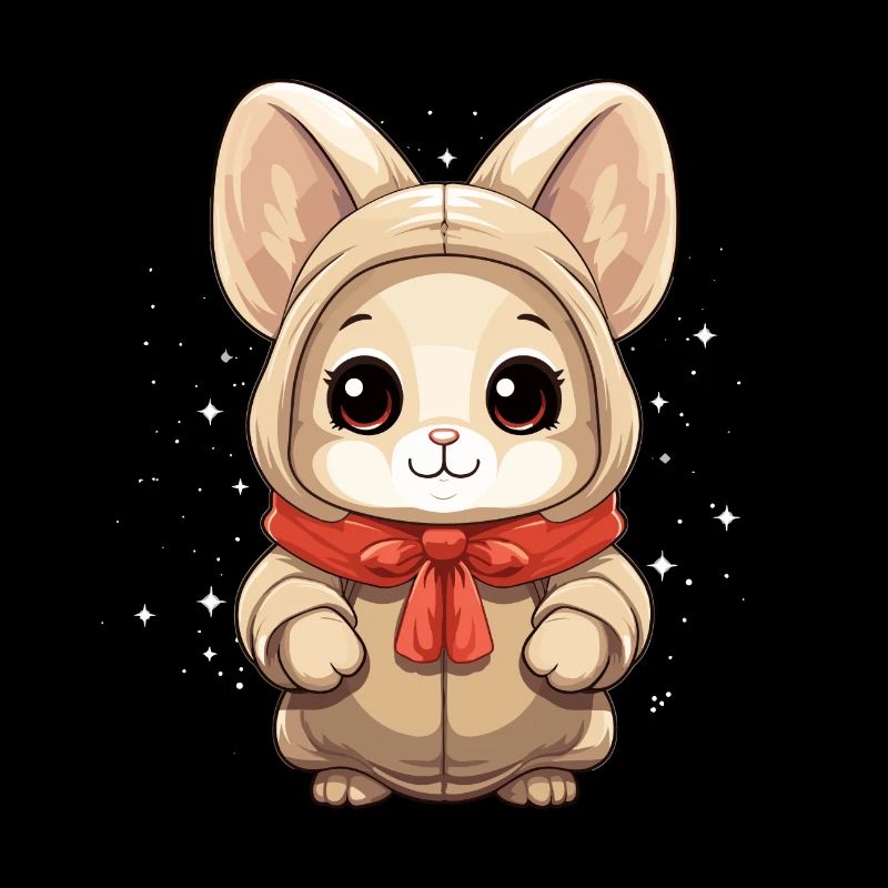 Design de Noël lapin - Style Kawaii