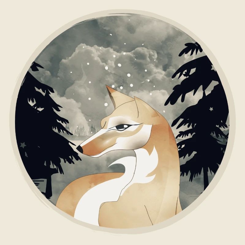 Patch de renard dans le Style Vintage dessiné à la main