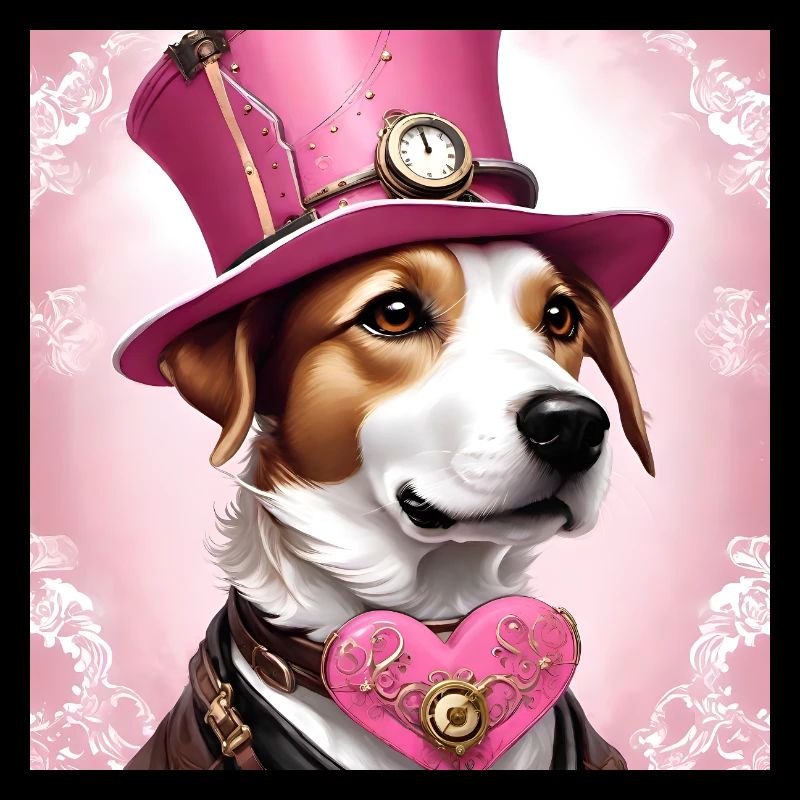 Chien de conception d’art steampunk avec chapeau