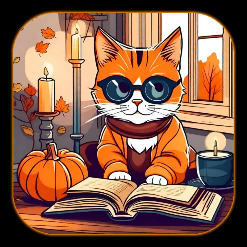 Niedliche Katze im Herbst Feeling