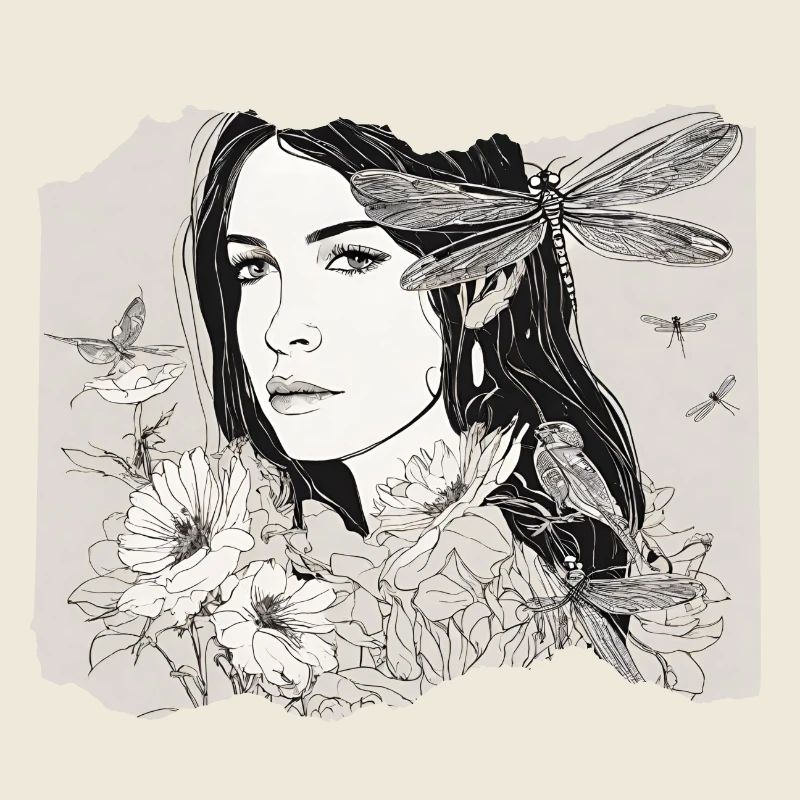 Mädchen mit Libelle im Haar