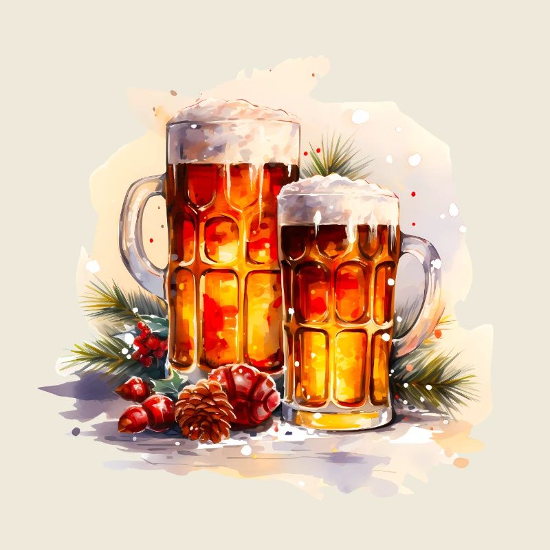 Bière à l’aquarelle dans la neige